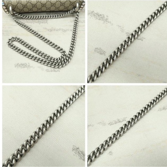 GUCCI DIONYSUS Small 💎 Crystal-embellished Supreme Canvas Shoulder Bag purse 👛 - Picture 11 of 12